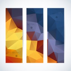 Abstract mosaic vertical banners set N3