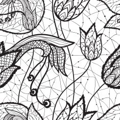 Flower lacy seamless background N20