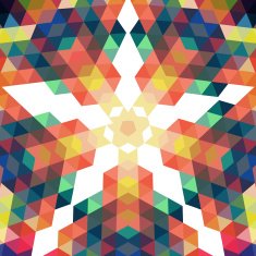 Retro star vector backdrop Mosaic hipster background made of tr
