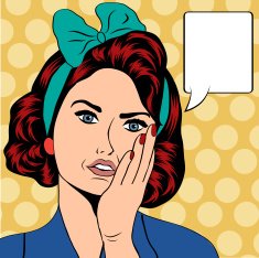 cute retro woman in comics style N29