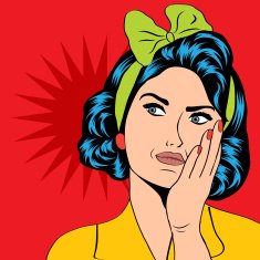 cute retro woman in comics style N34