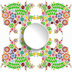 Flowers vector floral composition with place for text paint texture N5