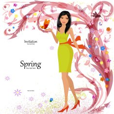 Fashion girl in floral for your design