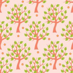 Seamless pattern with summer trees