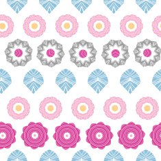 Vibrant floral stripes seamless pattern background