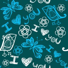Colorful floral seamless pattern in cartoon style N10