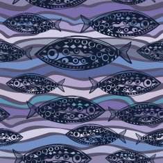 Underwater fish seamless texture in abstract style