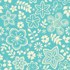 Colorful floral seamless pattern in cartoon style N15