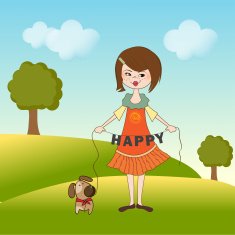 happy girl with cute dog N2