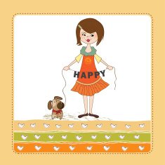 happy girl with cute dog N3