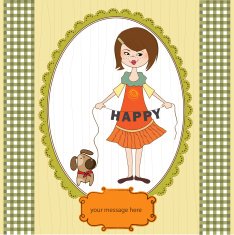 happy girl with cute dog N6
