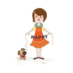 happy girl with cute dog N12