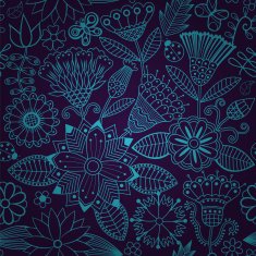 Colorful floral seamless pattern in cartoon style N21