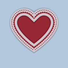 Red Paper Heart isolated on blue background Vector