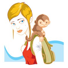 Traveler Girl with monkey N2