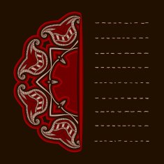 Greeting card with oriental pattern