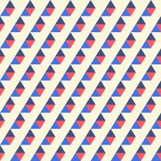 seamless pattern of blue red triangles on a light background