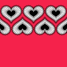 Card with ornament from hearts for Valentine N3