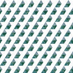 seamless pattern of the emerald triangle and floral plant ornament