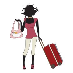 young woman with suitcase N12