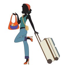 young woman with suitcase N13