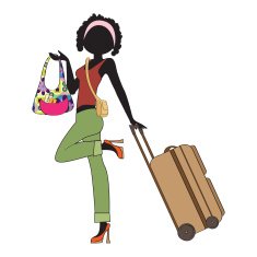 young woman with suitcase N14