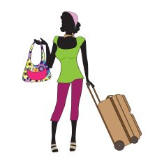 young woman with suitcase N16