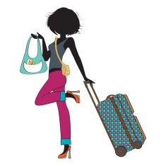 young woman with suitcase N17