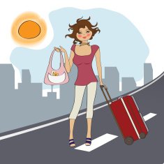 young woman with suitcase N21