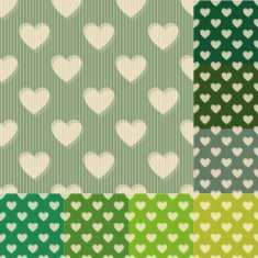 seamless green and blue heart background pattern