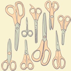 set of different scissors