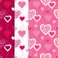 Seamless patterns with hearts
