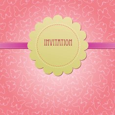 Invitation card with butterflies
