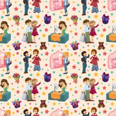 shopping people seamless pattern