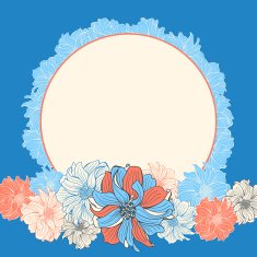 Greeting card with hand-drawn flowers N4