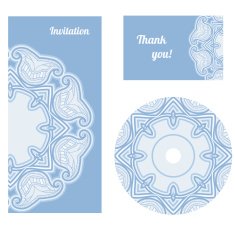 Set of design elements in oriental style