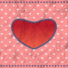 Vintage crumpled heart frame