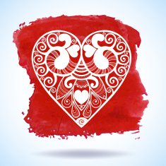 Vector Valentine's day lacy paper heart greeting card N12