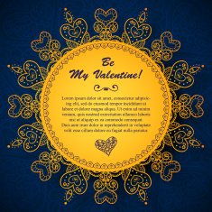 Vector Valentine's day lacy paper heart greeting card N16