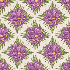 Seamless floral pattern with crocus
