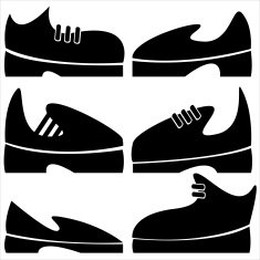 men's shoes of icons set