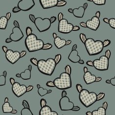 Romantic seamless pattern with hearts N24
