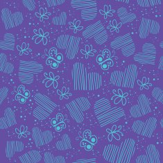 Romantic seamless pattern with hearts N27