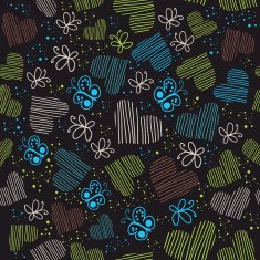 Romantic seamless pattern with hearts N28