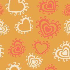Romantic seamless pattern with hearts N32