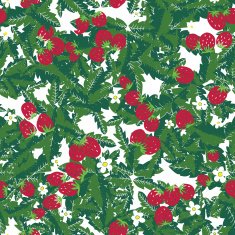 seamless texture with strawberries and leaves