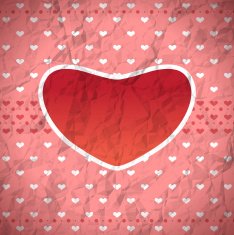 Crumpled retro heart frame