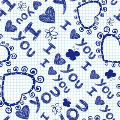 Romantic seamless pattern with hearts N41