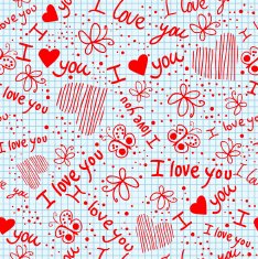 Romantic seamless pattern with hearts N45