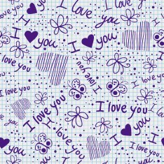 Romantic seamless pattern with hearts N46